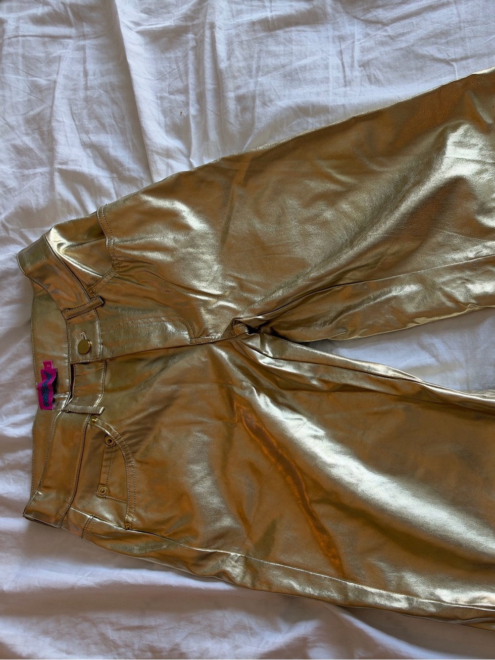 Faux leather Metallic Gold Pants